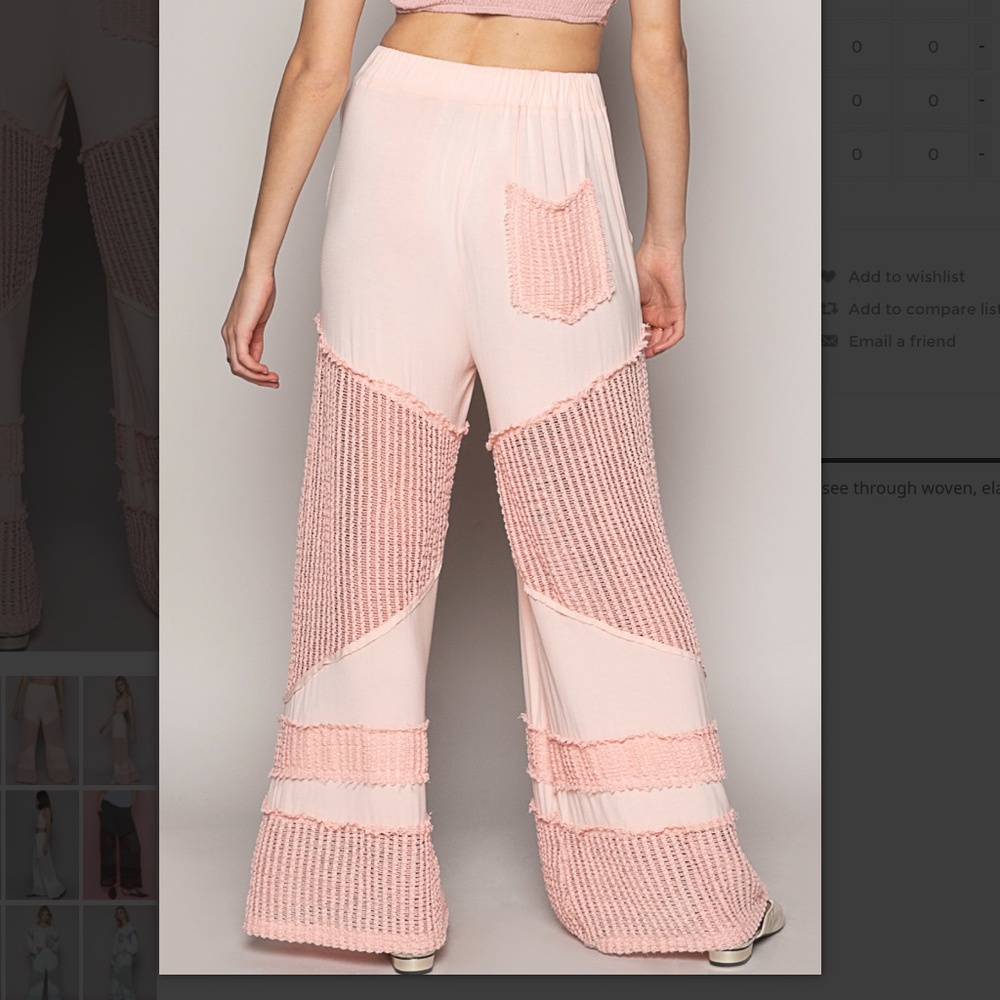 🎁 POL “ Vero Beach ” POL Flowy Wide Leg Rayon Palazzo Pants SR18 - Picture 3 of 5